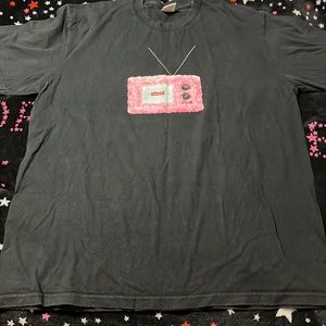 Supreme Tee Pink TV Box Logo Large M Used
